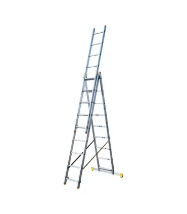Žebřík hliníkový MASTERTOOL teleskopický 3*9 stupňů h 6200 mm max. 150kg 79-1309