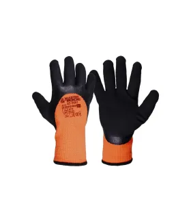 Rukavice pracovní MASTERTOOL bezešvý akryl zimní s pěnovým latexovým povlakem oranžová/černá 11" 83-0607