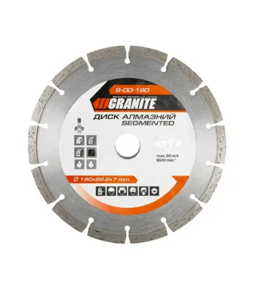 Kotouč diamantový GRANITE SEGMENTED 180*2, 4 mm 22-24% 8600 ot./min 9-00-180