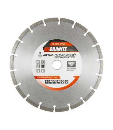 Kotouč diamantový GRANITE SEGMENTED 230*2, 6 mm 22-24% 6600 ot./min 9-00-230