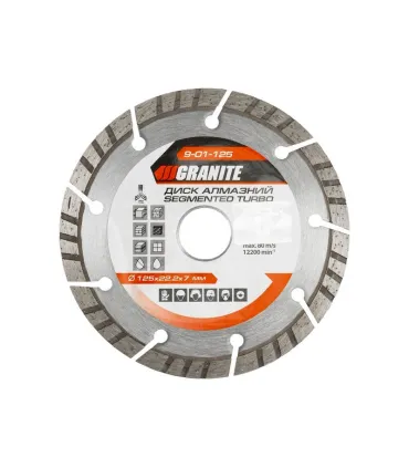 Kotouč diamantový GRANITE SEGMENTED TURBO 125*2, 2 mm 22-24% 12200 ot./min 9-01-125