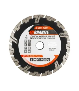 Kotouč diamantový GRANITE TURBO REINFORCED 180*2, 6 mm 22-24% 8600 ot./min 9-03-180