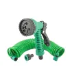 Zavlažovací sada MASTERTOOL 5 ks (pistole 7 funkcí, spirálová hadice 10 m, adaptér 1/2"-3/4" - samice, koncovka 3/8" - 2 ks)