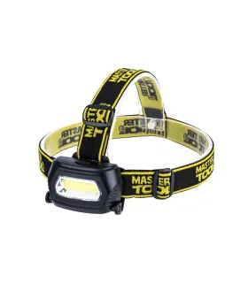 Lampa čelová MASTERTOOL nastavitelné 3 funkce, 3W COB LED, 120 Lum/7000K, 10 m, 3xAAA, ABS 94-0810