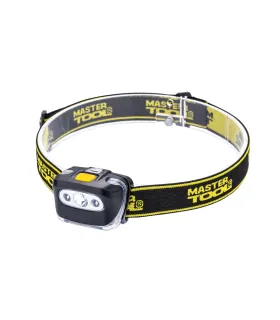 Lampa čelová MASTERTOOL 4 funkce, 3W CREE XT-E WHITE LED/2*0, 4W RED LED, 200 Lum/7000K, 85 m, 3xAAA, ABS 94-0813