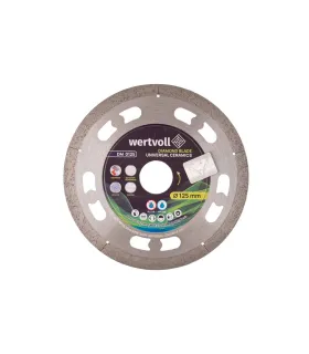 Kotouč diamantový WERTVOLL UNIVERSAL CERAMICS pro keramiku 125*1 mm 0, 24 výška segmentu 8 mm adaptér 22, 2 - 20 mm 12250 ot./mi