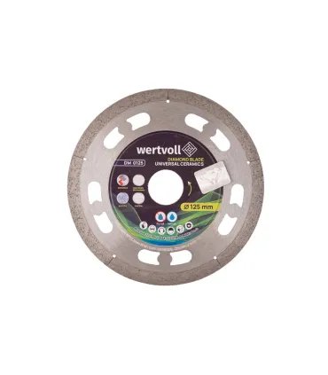 Kotouč diamantový WERTVOLL UNIVERSAL CERAMICS pro keramiku 125*1 mm 0, 24 výška segmentu 8 mm adaptér 22, 2 - 20 mm 12250 ot./mi