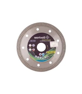 Kotouč diamantový WERTVOLL UNIVERSAL X-FORCE pro porcelánovou kameninu 125*1, 4 mm 0, 24 výška segmentu 10 mm adaptér 22, 2 - 20