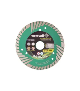 Kotouč diamantový WERTVOLL TURBO 125*2, 4 mm 0, 24 výška segmentu 8 mm adaptér 22, 2-20 mm 12250 ot./min DM-2125