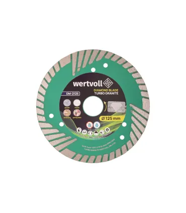 Kotouč diamantový WERTVOLL TURBO 125*2, 4 mm 0, 24 výška segmentu 8 mm adaptér 22, 2-20 mm 12250 ot./min DM-2125