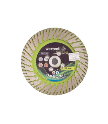 Kotouč diamantový WERTVOLL TURBO CUT&POLISH 125*28 mm 0, 24 výška segmentu 8/24 mm Ø22, 2 М14 12250 ot./min DM-3125