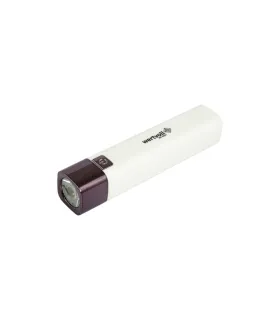Baterka nabíjecí WERTVOLL 3 funkce, 1W LED 80 Lumt/7000K, 60 m, power bank, USB, Li-ion1200 mAh, ABS WHITE WHITE RX-8001