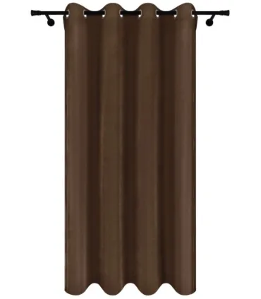 Sametový záves s kroužky – Mocha Elegance, tmavě hnědá