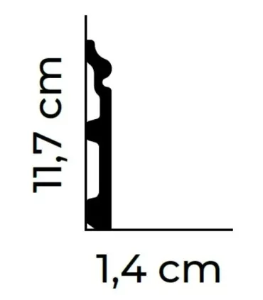 Flexibilní soklová lišta MD358F 200 x 11.7 x 1.4 cm Mardom