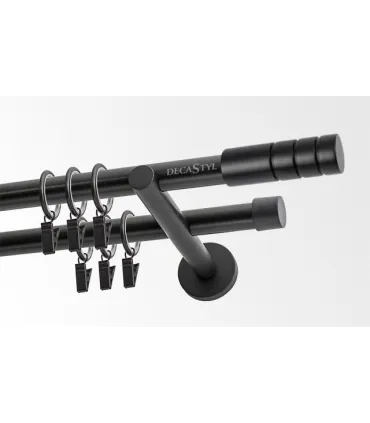 Dvojitá 19mm matná čierna koncovka Techno
