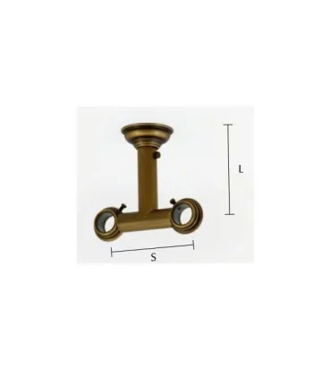 Classic držiak dvojitý stropný zatvorený diam.20/20mm