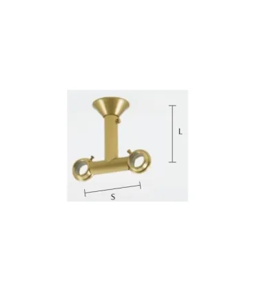 Art Deco držiak dvojitý stropný zatvorený diam.20/20 mm