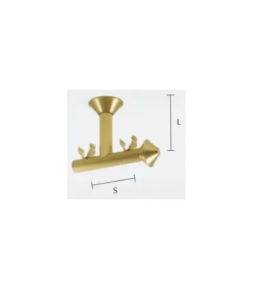 Art Deco držiak dvojitý stropný otvorený diam.20/20 mm