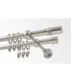 Kovová garnýž Satin nickel Ø 19 mm - Cylinder