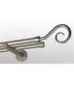 Kovová garnýž Satin nickel Ø 19mm koncovka - Hak