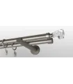Kovová garnýž Satin nickel Ø 19mm koncovka - Crystal cone
