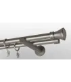Kovová garnýž Satin nickel Ø 19mm koncovka - Koloseo