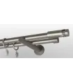 Kovová garnýž Satin nickel Ø 19mm koncovka - Cylinder crystal