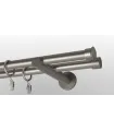 Kovová garnýž Satin nickel Ø 19mm koncovka - Duo