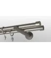 Kovová garnýž Satin nickel Ø 19mm koncovka - Pullo