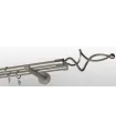 Kovová garnýž Satin nickel Ø 19mm koncovka - Azur falisty