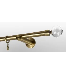 Garníža jednoduchá Ø 19mm  antík koncovka Crystal gula Držiak jednoduchý simple