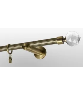 Antik Ø 19mm - Crystal gula Držák jednoduchý simple tyč rýhovaná