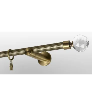 Antik Ø 19mm - Crystal gula Držák jednoduchý simple tyč rýhovaná