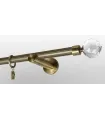 Antik Ø 19mm - Crystal gula Držák jednoduchý simple tyč rýhovaná