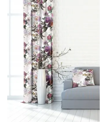 Závěs s kroužky 140cmx250 cm barva Flores 02