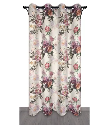 Závěs s kroužky 140cmx250 cm barva Flores 02