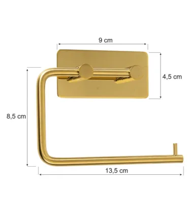 Samolepící držák na toaletní papír, leštěné zlato