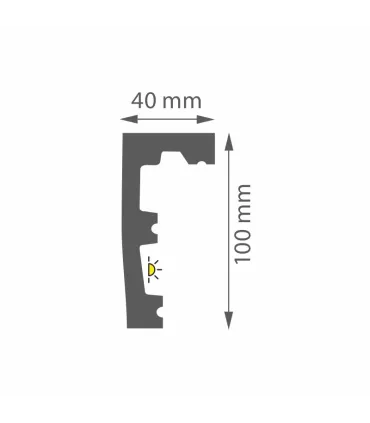 Garnižová stropní lišta Prestige 1B černá - vhodná pro LED podsvícení 200x10cm
