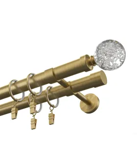 Kovová dvojitá garnýž EXCLUSIVE Antik Ø 28 mm - Crystal