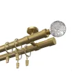 Kovová dvojitá garnýž na strop EXCLUSIVE Antik Ø 28 mm - Crystal