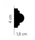 Dekorativní nástěnná lišta MD002 200 x 4 x 1.8 cm Mardom