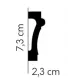 Dekorativní nástěnná lišta MD007 200 x 7.3 x 2.3 cm Mardom