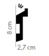 Dekorativní nástěnná lišta MD024 200 x 8 x 2.7 cm Mardom - vhodná pre LED podsvietenie
