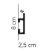 Dekorativní nástěnná lišta QL019 200 x 8 x 2.5 cm Mardom - vhodná pre LED podsvietenie