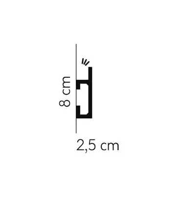 Dekorativní nástěnná lišta QL019 200 x 8 x 2.5 cm Mardom - vhodná pre LED podsvietenie