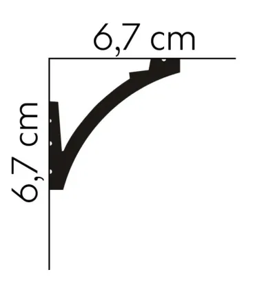 Dekorativní lišta na strop MD380 200 x 6.7 x 6.7 cm Mardom - vhodná pre LED podsvietenie