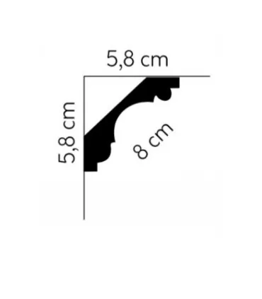 Dekorativní lišta na strop MDA005 200 x 5.8 x 5.8 cm Mardom