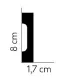 Podlahová lišta MD008 200 x 8 x 1.7 cm Mardom