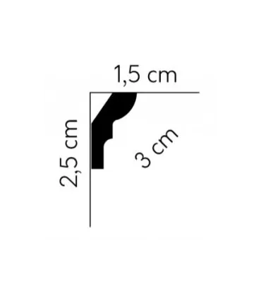 Dekorativní lišta na strop MDB180 200x2.5x1.5 cm Mardom