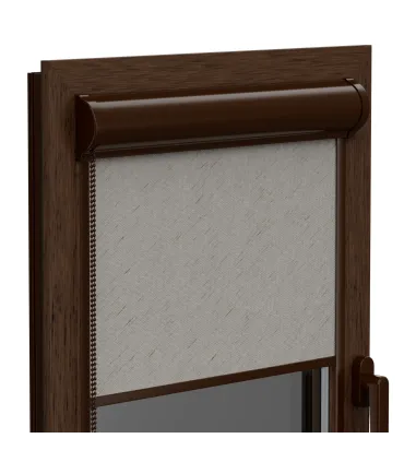 Roleta Termo (termoizolační) v hliníkové hnědé kazetě Elite řada plus Šedý mramor
